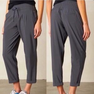 Prana Uptown Jogger Pants Pull-On Lightweight Elastic Waist Gray Size Medium